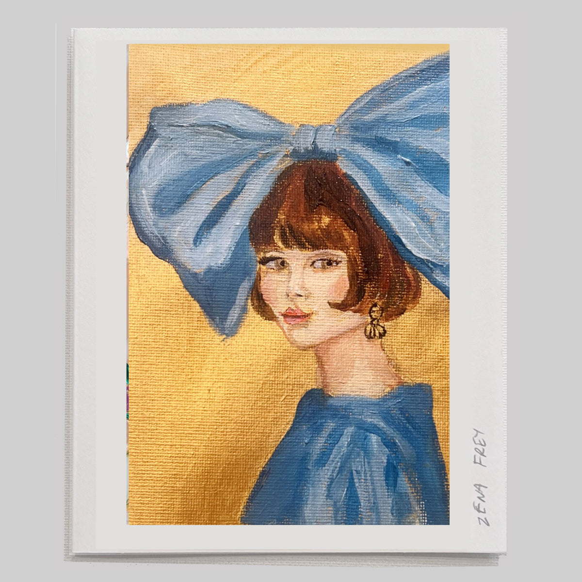 Girl with the Blue Bow  — Frey Femme Card
