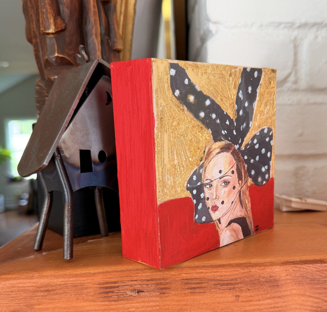Woman in Veiled Hat Art Box