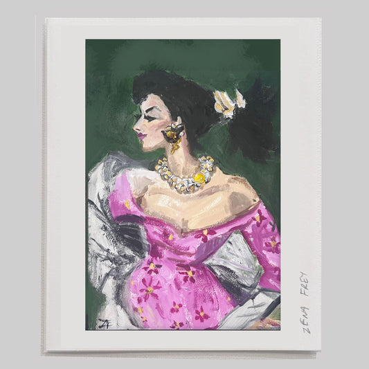 card- Lady in Pink Dress